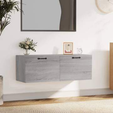 Wall Cabinet Grey Sonoma - 100x36.5x35 cm Engineered Wood