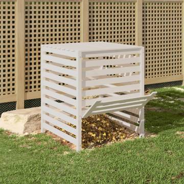 Composter White 82.5x82.5x99.5 cm Solid Wood Pine - Hipomarket