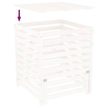 Composter White 82.5x82.5x99.5 cm Solid Wood Pine - Hipomarket