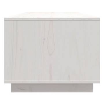 Elegant White Coffee Table - Solid Pine Wood 110x50x40 cm