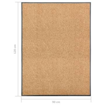 Washable Cream Doormat 90x120 cm - Durable & Non-Slip