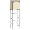 2-Tier Storage Rack Over Toilet - Cream Iron 56x30x170 cm