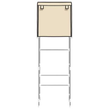 2-Tier Storage Rack Over Toilet - Cream Iron 56x30x170 cm