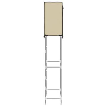 2-Tier Storage Rack Over Toilet - Cream Iron 56x30x170 cm