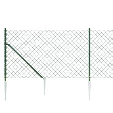 Chain Link Fence with Spike Anchors Green 1.1x25 m - Durable & Secure