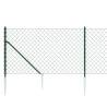 Chain Link Fence with Spike Anchors Green 1.1x25 m - Durable & Secure