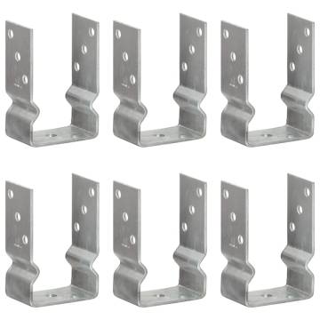 Fence Anchors 6pcs Silver Galvanised Steel - Durable & Practical