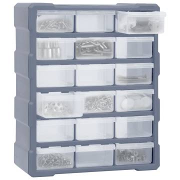 Multi-drawer Organiser with 18 Drawers - 38x16x47 cm