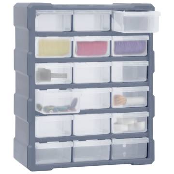 Multi-drawer Organiser with 18 Drawers - 38x16x47 cm