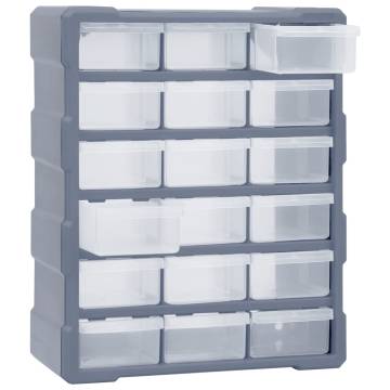 Multi-drawer Organiser with 18 Drawers - 38x16x47 cm