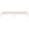 Elegant White Solid Wood Pine Bed Frame 90x200 cm