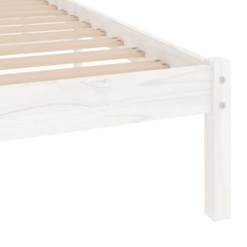 Elegant White Solid Wood Pine Bed Frame 90x200 cm