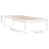 Elegant White Solid Wood Pine Bed Frame 90x200 cm