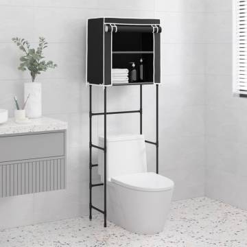 2-Tier Storage Rack Over Toilet - Black Iron | HipoMarket UK