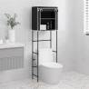 2-Tier Storage Rack over Toilet Black 56x30x170 cm Iron Colour black 