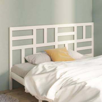 Stylish White Bed Headboard - Solid Pine Wood 206x4x104 cm