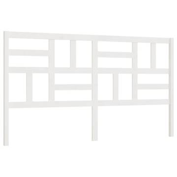 Stylish White Bed Headboard - Solid Pine Wood 206x4x104 cm