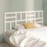 Stylish White Bed Headboard - Solid Pine Wood 206x4x104 cm