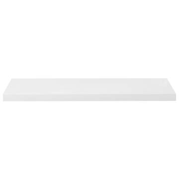 Floating Wall Shelves - High Gloss White - 2 pcs | Hipomarket