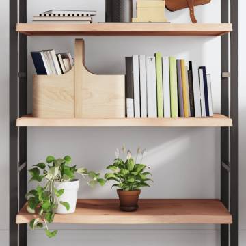 Wall Shelf 80x50cm Untreated Solid Wood Oak - Rustic Storage