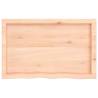 Wall Shelf 80x50cm Untreated Solid Wood Oak - Rustic Storage