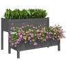 Grey Planter 110x84x75 cm - Solid Pine Wood for Your Garden