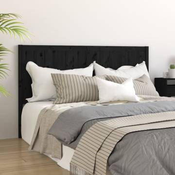 Bed Headboard Black 125.5x4x100 cm | Solid Pine Wood