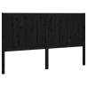 Bed Headboard Black 125.5x4x100 cm | Solid Pine Wood