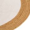 Braided White & Natural Area Rug - 90 cm Jute & Cotton