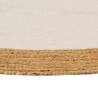 Braided White & Natural Area Rug - 90 cm Jute & Cotton