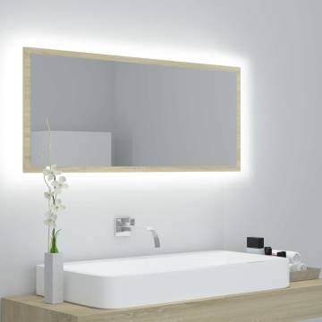 LED Bathroom Mirror Sonoma Oak 100x8.5x37 cm - Contemporary Style