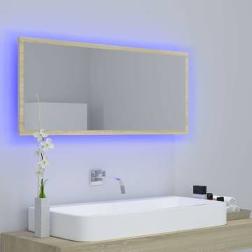 LED Bathroom Mirror Sonoma Oak 100x8.5x37 cm - Contemporary Style