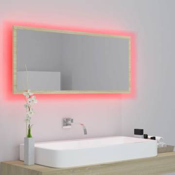 LED Bathroom Mirror Sonoma Oak 100x8.5x37 cm - Contemporary Style