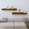 Honey Brown Wall Shelves 2 pcs | Solid Pine Wood