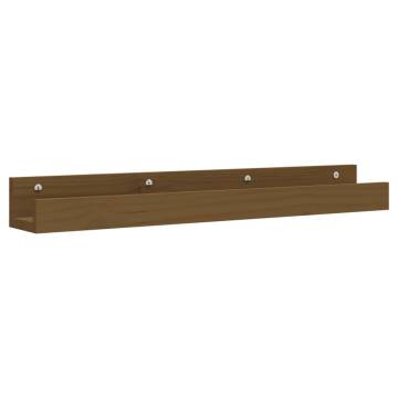 Honey Brown Wall Shelves 2 pcs | Solid Pine Wood