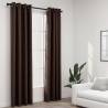 Linen-Look Blackout Curtains with Grommets 2pcs Taupe 140x225cm Colour taupe Size 140 x 225 cm Quantity in Package 2 