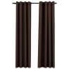 Linen-Look Blackout Curtains - Taupe 140x225cm (2pcs)