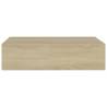 Wall-Mounted Drawer Shelf Oak - Elegant MDF Storage Solution