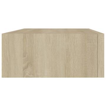 Wall-Mounted Drawer Shelf Oak - Elegant MDF Storage Solution