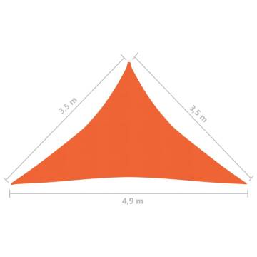 HDPE Sunshade Sail 3.5x3.5 m - Orange | UV Protection