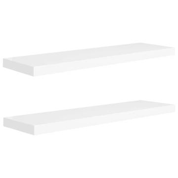 Floating Wall Shelves - Set of 2 White MDF (90x23.5 cm) | Hipo Market