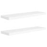 Floating Wall Shelves - Set of 2 White MDF (90x23.5 cm) | Hipo Market