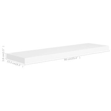 Floating Wall Shelves - Set of 2 White MDF (90x23.5 cm) | Hipo Market