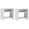 Bedside Cabinets 2 pcs High Gloss White 40x30x40 cm Engineered Wood Colour high gloss white Quantity in Package 2 