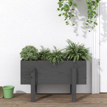 Garden Planter Grey 62x30x38 cm | Solid Pine Wood | Hipomarket