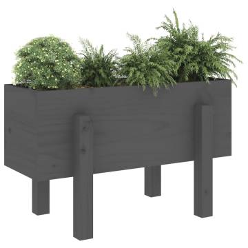 Garden Planter Grey 62x30x38 cm | Solid Pine Wood | Hipomarket