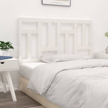 Stylish White Bed Headboard - Solid Pine Wood | Hipomarket