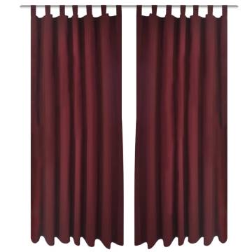 Bordeaux Micro-Satin Curtains - 2 Pcs 140 x 245 cm