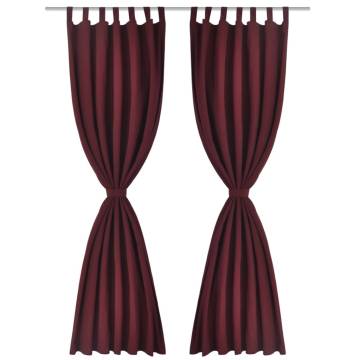 Bordeaux Micro-Satin Curtains - 2 Pcs 140 x 245 cm