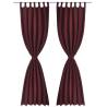 Bordeaux Micro-Satin Curtains - 2 Pcs 140 x 245 cm